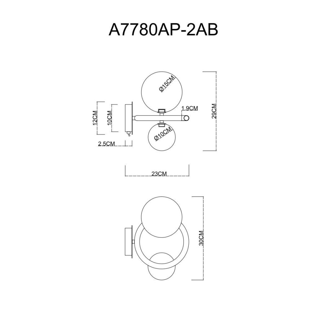 Бра Albus A7780AP-2AB