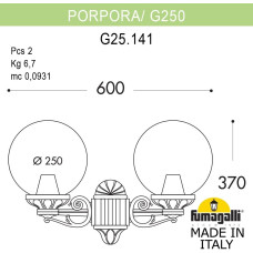 Настенный фонарь уличный GLOBE 250 G25.141.000.BZF1R