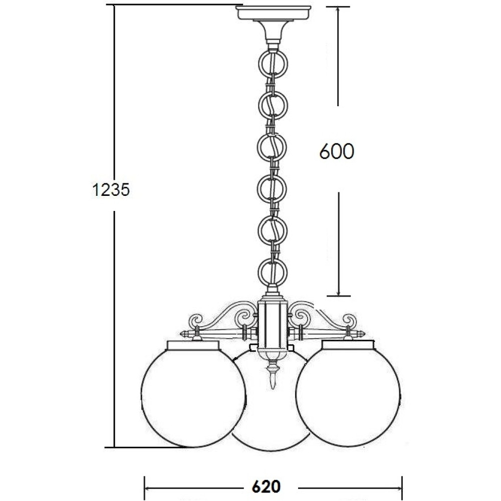 Уличный светильник подвесной GLOBO S 88270S/3 Bl